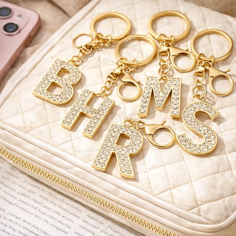 Bling Initial Alphabet Key Chain Bag Charm