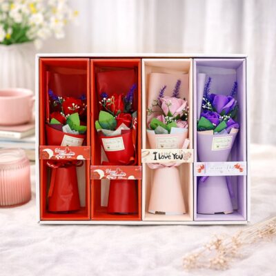 4pk Artificial Rose Bouquet – Valentine Mothers Day 13