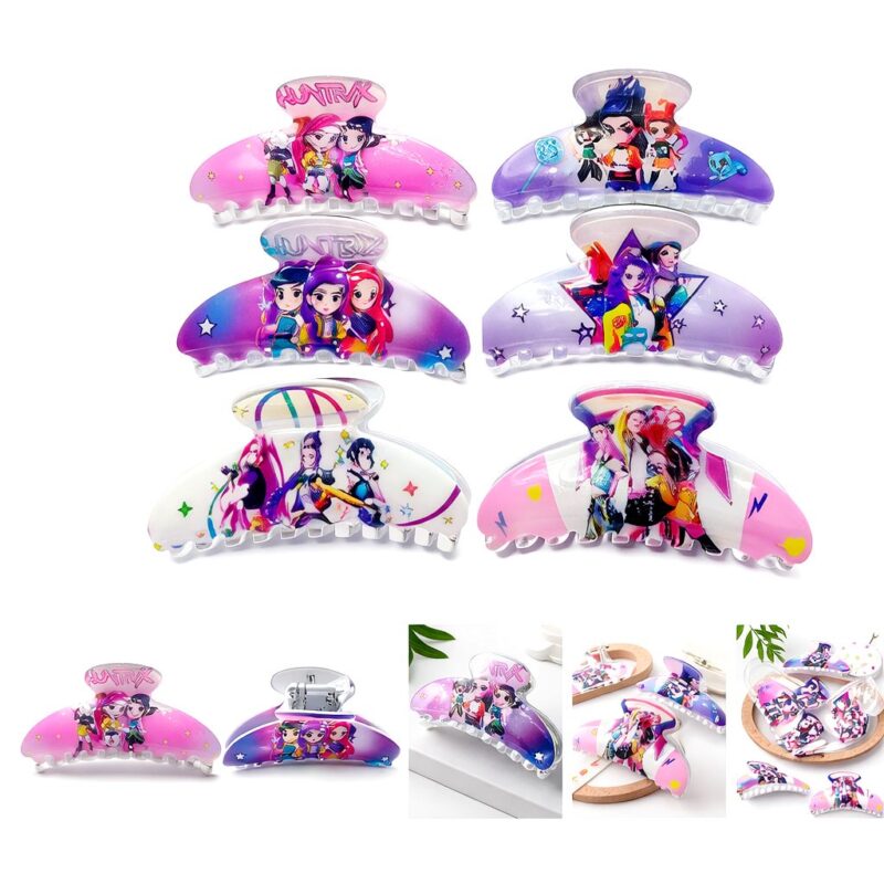 12pk Kpop Girls Toons Hair Claw Clip