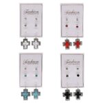 12pk Cross Dangle Earrings Stud Set