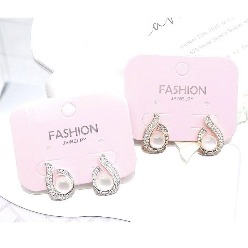 12pk Pearl Teardrop Torch Stud Earrings