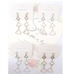 AER1821-1 12pk Geometric Triangle Bling Earrings