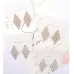 12pk Rhinestone Lozenge Bridal Dangle Earrings
