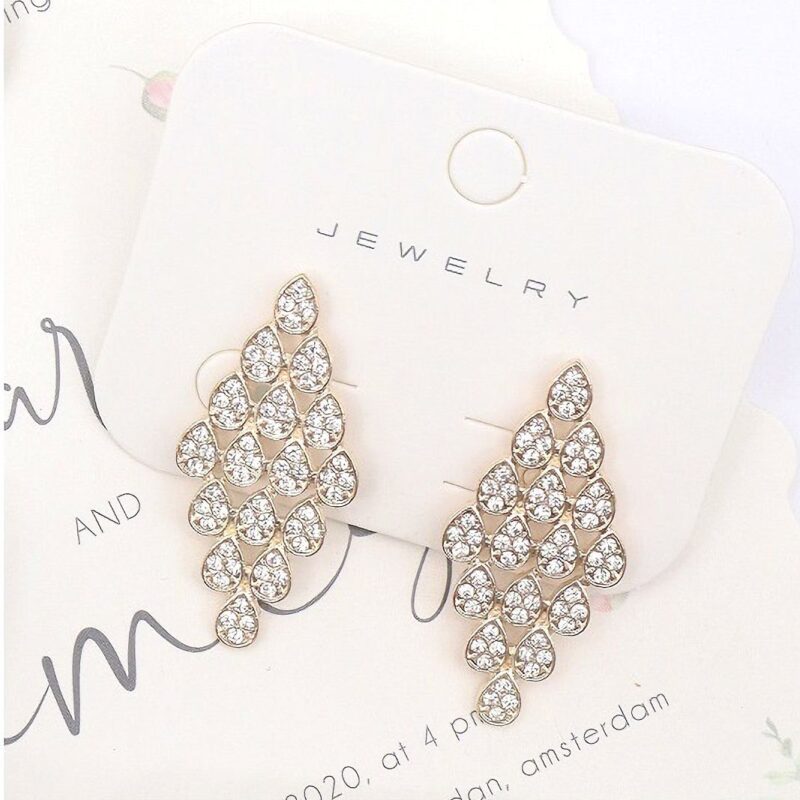 12pk Rhinestone Lozenge Bridal Dangle Earrings