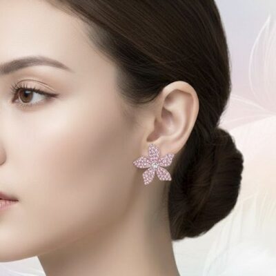 12pk Halo Rhinestone Flower Stud Earrings