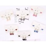 12pk Glittering Circle Butterfly Dangle Earrings