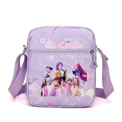 Kpop Girls Boys Print Crossbody Bag Lavender