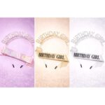 BG5218-1 Sparkling Glitter Birthday Girl Headband Sash Set