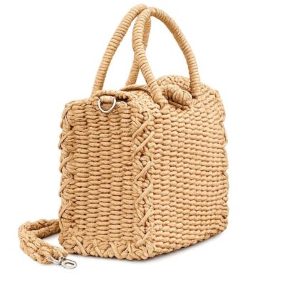 Handwoven Rattan Crossbody Bag with Top Handle