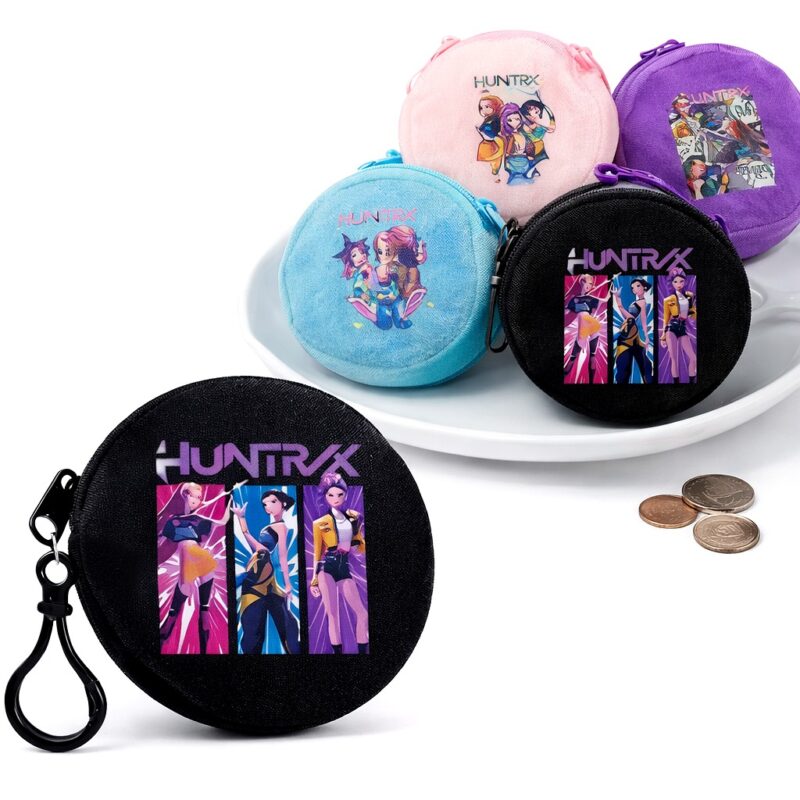 12pk Kpop Girls Round Coin Purse Keychain for Kids Teens