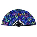 Large Folding Hand Fan Butterfly Print Reflective