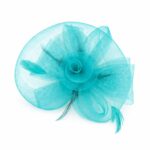 FF805AQ Mesh Flower Fascinator Kentucky Derby Teaparty Tulle Elegant Chic