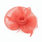FF805CO Mesh Flower Fascinator Kentucky Derby Teaparty Tulle Elegant Chic