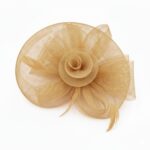 FF805GD Mesh Flower Fascinator Kentucky Derby Teaparty Tulle Elegant Chic