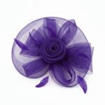 FF805PP Mesh Flower Fascinator Kentucky Derby Teaparty Tulle Elegant Chic