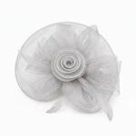 FF805SV Mesh Flower Fascinator Kentucky Derby Teaparty Tulle Elegant Chic