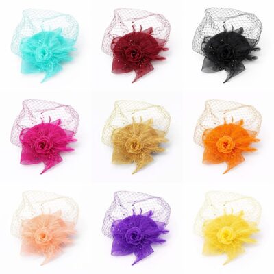 Mesh Flower Fascinator Kentucky Derby Teaparty Tulle Veil Chic