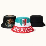 FHH-003 12pk Mexico Flag Reversible Bucket Hat Embroidered