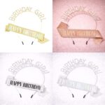 HP5218-1 Glitter Birthday Girl Headband Happy Birthday Sash Set