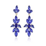 JE7304BL Marquise Teardrop Crystal Casting Dangle Earrings