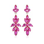 JE7304FU Marquise Teardrop Crystal Casting Dangle Earrings