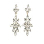 JE7304GDCL Marquise Teardrop Crystal Casting Dangle Earrings
