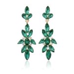 JE7304GR Marquise Teardrop Crystal Casting Dangle Earrings