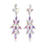 JE7304SVAB Marquise Teardrop Crystal Casting Dangle Earrings
