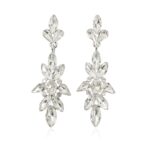 JE7304SVCL Marquise Teardrop Crystal Casting Dangle Earrings