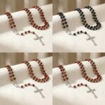 12pk Wooden Guadalupe Mary Jesus Cross Rosary