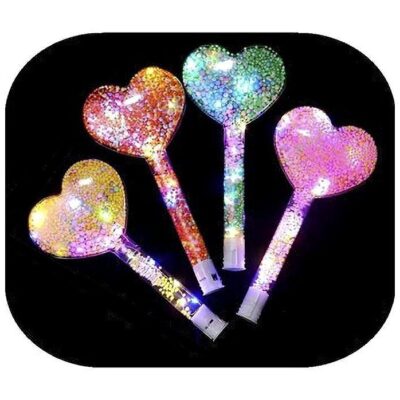 12PK LED Heart Shape Glow Wand Light Stick Party Festival