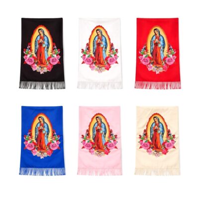 12pk Our Lady Guadalup Mary Tassel Scarf