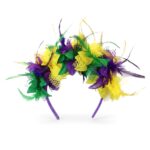 Mardi Gras Party Feather Head Band 12pk
