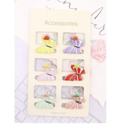 12pk Mini Butterfly Hair Claw Clip Set Colorful Cute Hair Accessories for
