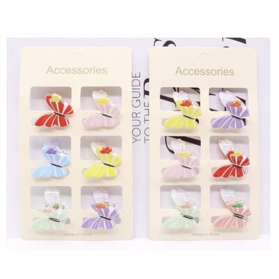 12pk Mini Butterfly Hair Claw Clip Set Colorful Cute Hair Accessories for