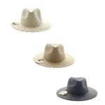 12pk Straw Fedora Hat Assorted Pack Lightweight Summer Boutique Fashion Hat