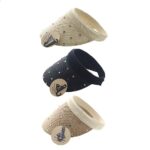 12pk Rhinestone Straw Visor Assorted Pack Lightweight Summer Boutique Sun Visor