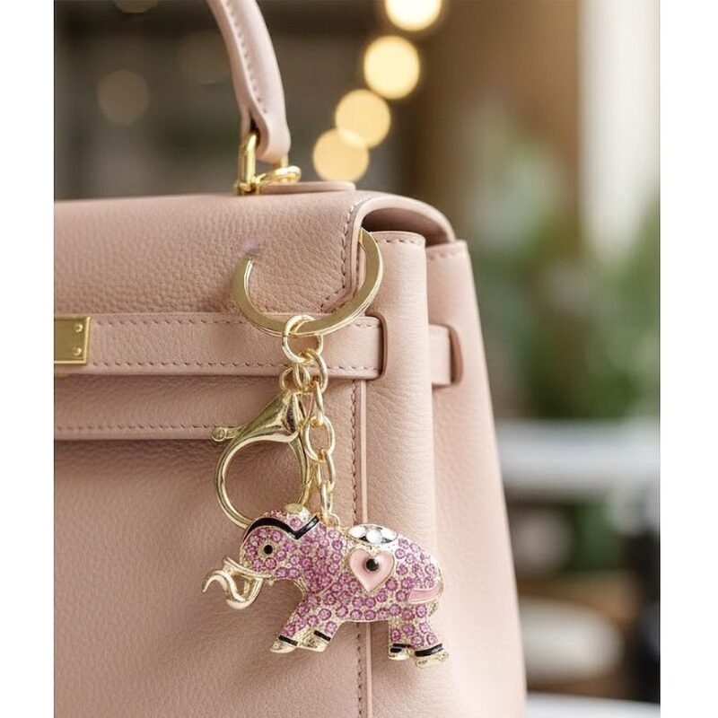 12pk Rhinestone Elephant Keychain Cute Fashion Bag Charm Gift Accessory