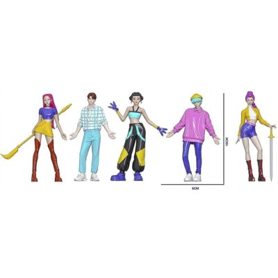 Kpop Girl and Boy Figure Set Kpop Demon Hunters Dolls Toy Set 5 Piece Kpop Style