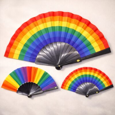 Rainbow Pride Folding Hand Fan – Colorful LGBT Pride Fan, Festival Party Cooling
