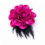 Velvet Flower Hair Clip and Brooch Pin Multi Use Floral Hair Accessory Red