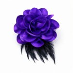 Velvet Flower Hair Clip and Brooch Pin Multi Use Floral Hair Accessory Red