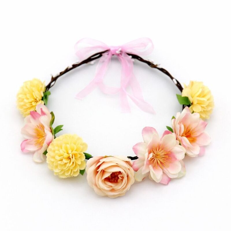 Floral Flower Crown Headband Bridal Wedding Flower Crown Boho Festival Hair