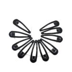 12pk Black Snap Hair Clips Metal Barrettes Classic No Slip Hair Pins Women Kids