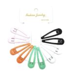 12pk Snap Hair Clips Assorted Colors Metal Barrettes No Slip Hair Pins Kids