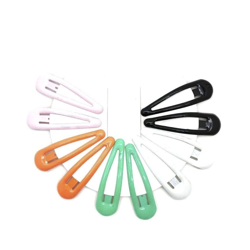 12pk Snap Hair Clips Assorted Colors Metal Barrettes No Slip Hair Pins Kids