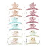 H1603-1 12pk Matte Plumeria Flower Hair Claw Clips Pastel Frangipani Floral Jaw Clips