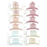 12pk Blossom Flower Hair Claw Clips Layered Floral Jaw Clips Spring Hair