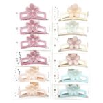 12pk Plumeria Flower Open Frame Hair Claw Clips Pastel Frangipani Floral Jaw