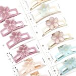 12pk Plumeria Flower Open Frame Hair Claw Clips Pastel Frangipani Floral Jaw